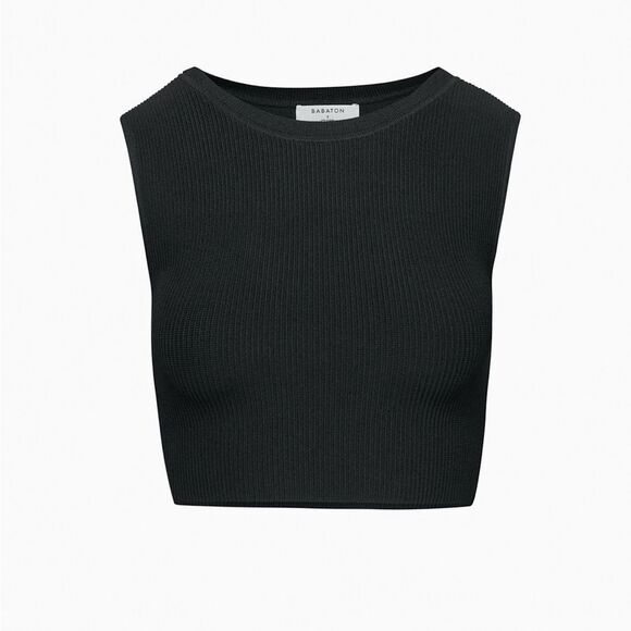 Babaton | Sculpt Knit Muscle Cropped Ribbed Tank Top - Picture 1 of 14